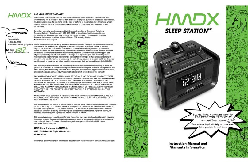 HMDX Sleep Station Instruction Manual