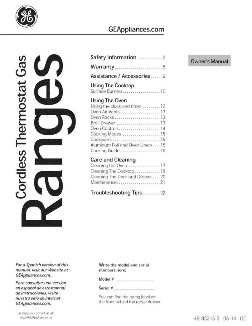 GE JGBS14PCF1WW User manual