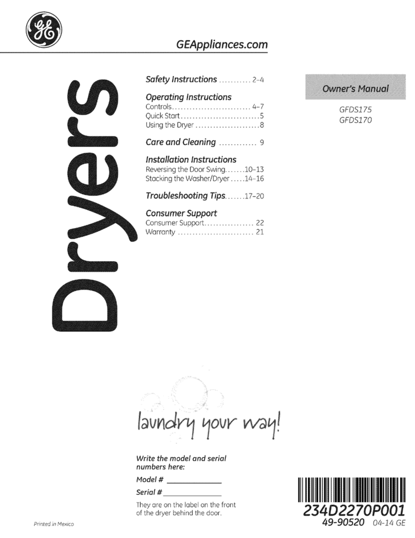 GE GFDS175 User manual
