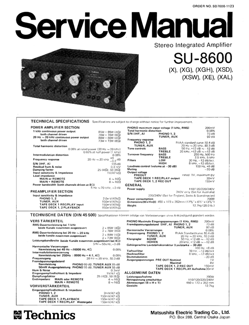 Technics SU-8600 User manual Technics SU-8600 User manual