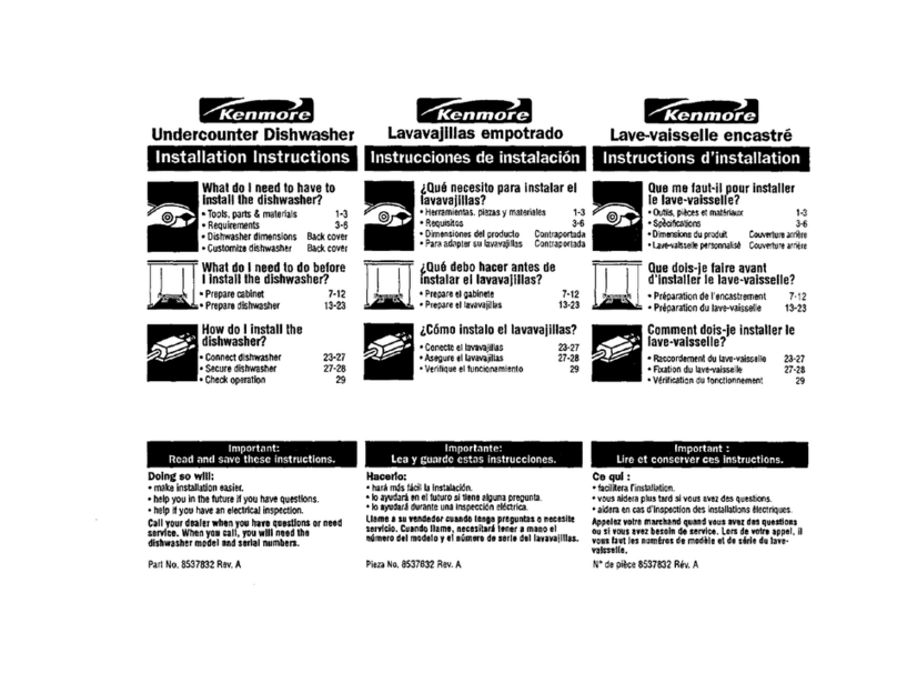 Kenmore 66516982200 installation instructions