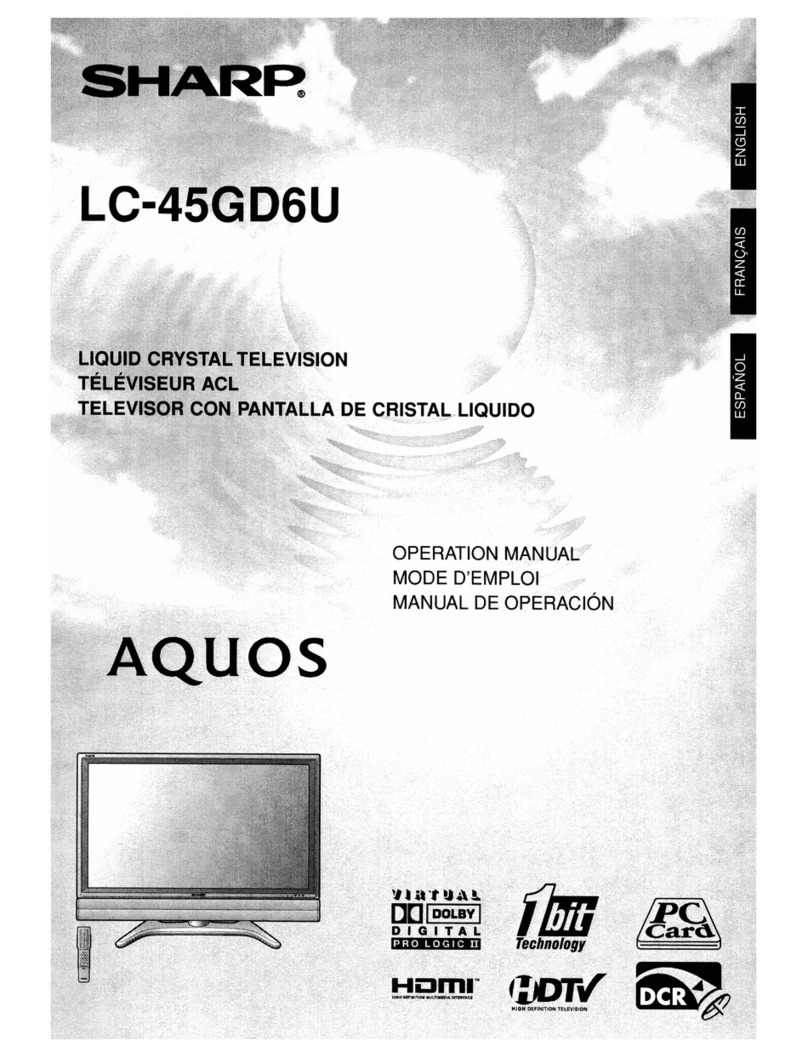 Sharp LC-45GD6U - AQUOS - 45" LCD TV User manual Sharp LC-45GD6U - AQUOS - 45" LCD TV User manual