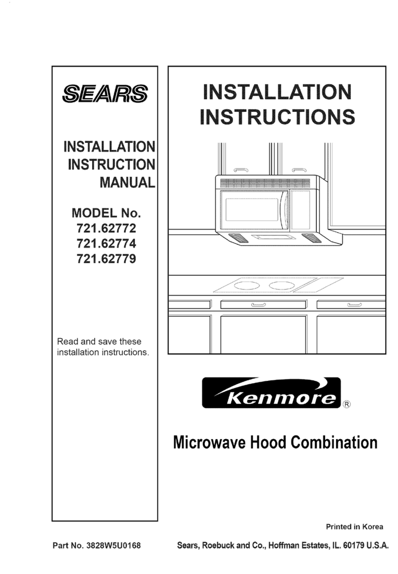 Kenmore 721.62774100 installation instructions