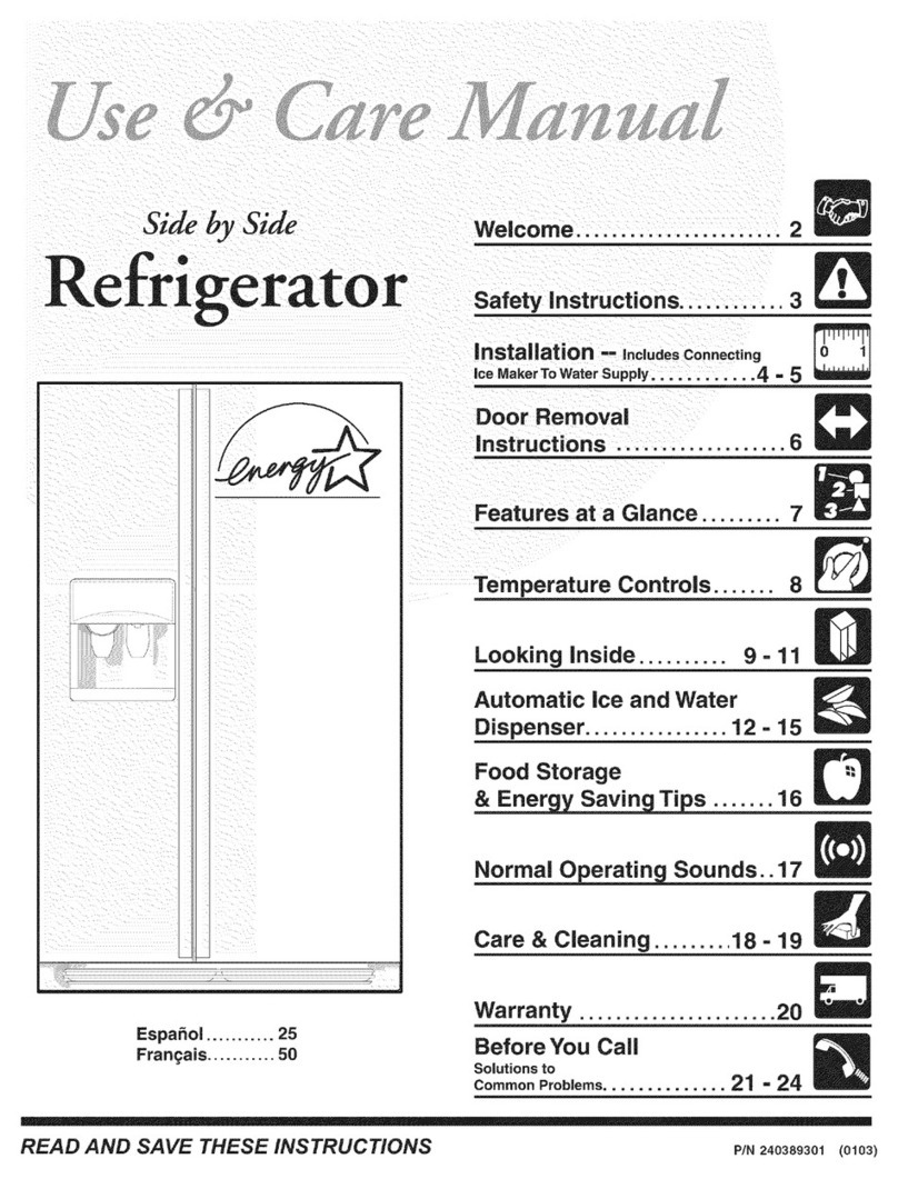 Frigidaire PLRS267ZAB0 Use & care manual