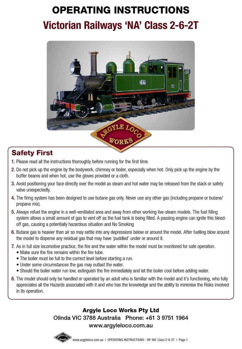 Argyle Loco Works Victorian Railways ‘NA’ Class 2-6-2T operating instructions Argyle Loco Works Victorian Railways ‘NA’ Class 2-6-2T operating instructions