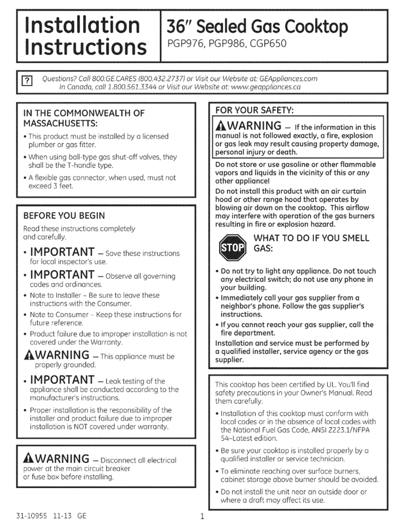 GE PGP976DET2BB User manual