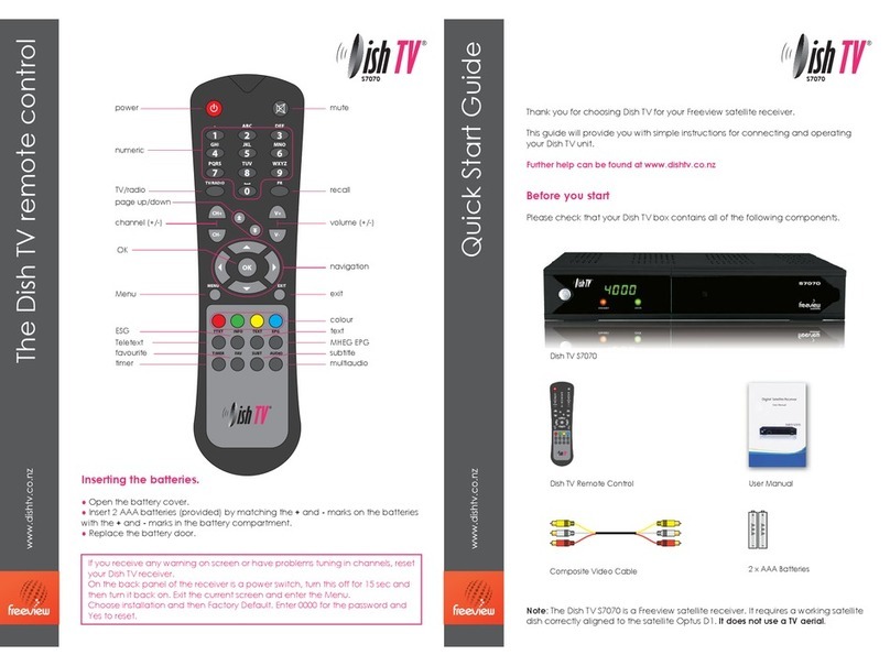 Dish TV S7070 quick start guide