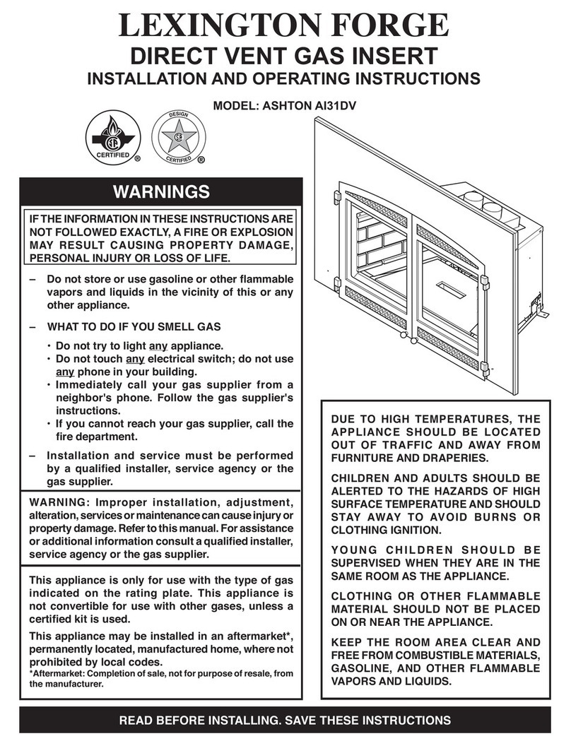 Lexington Forge Ashton AI31DV Installation and operating instructions