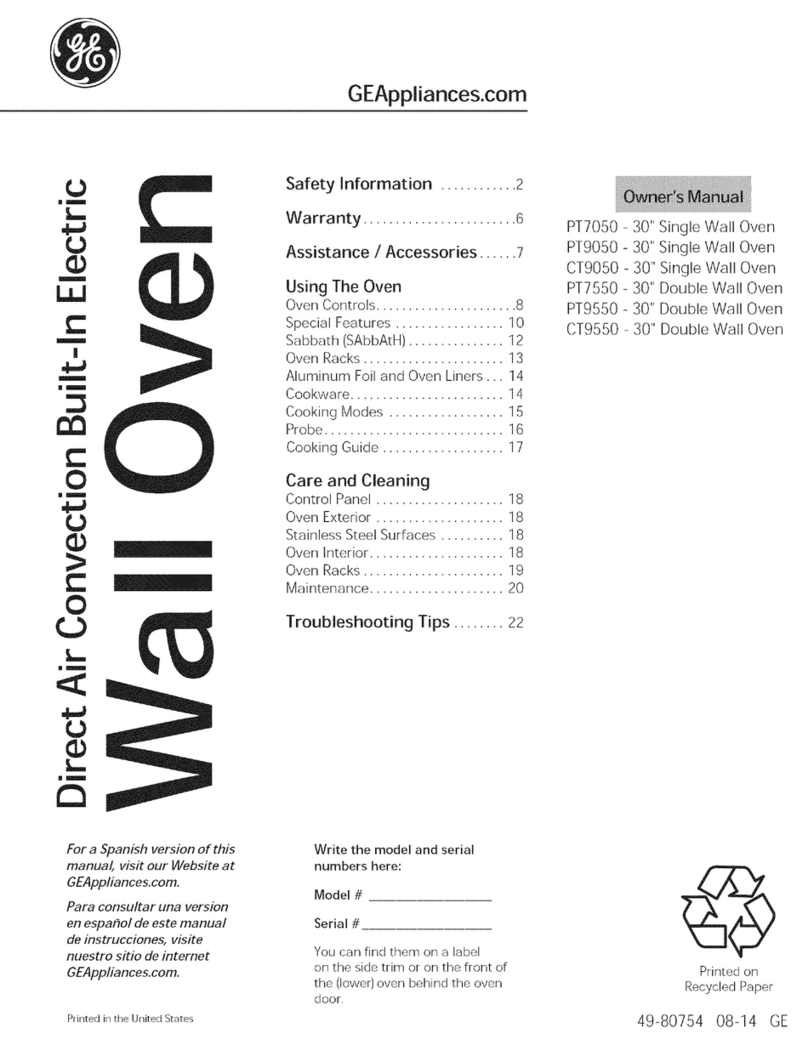 GE PT7550EH1ES User manual