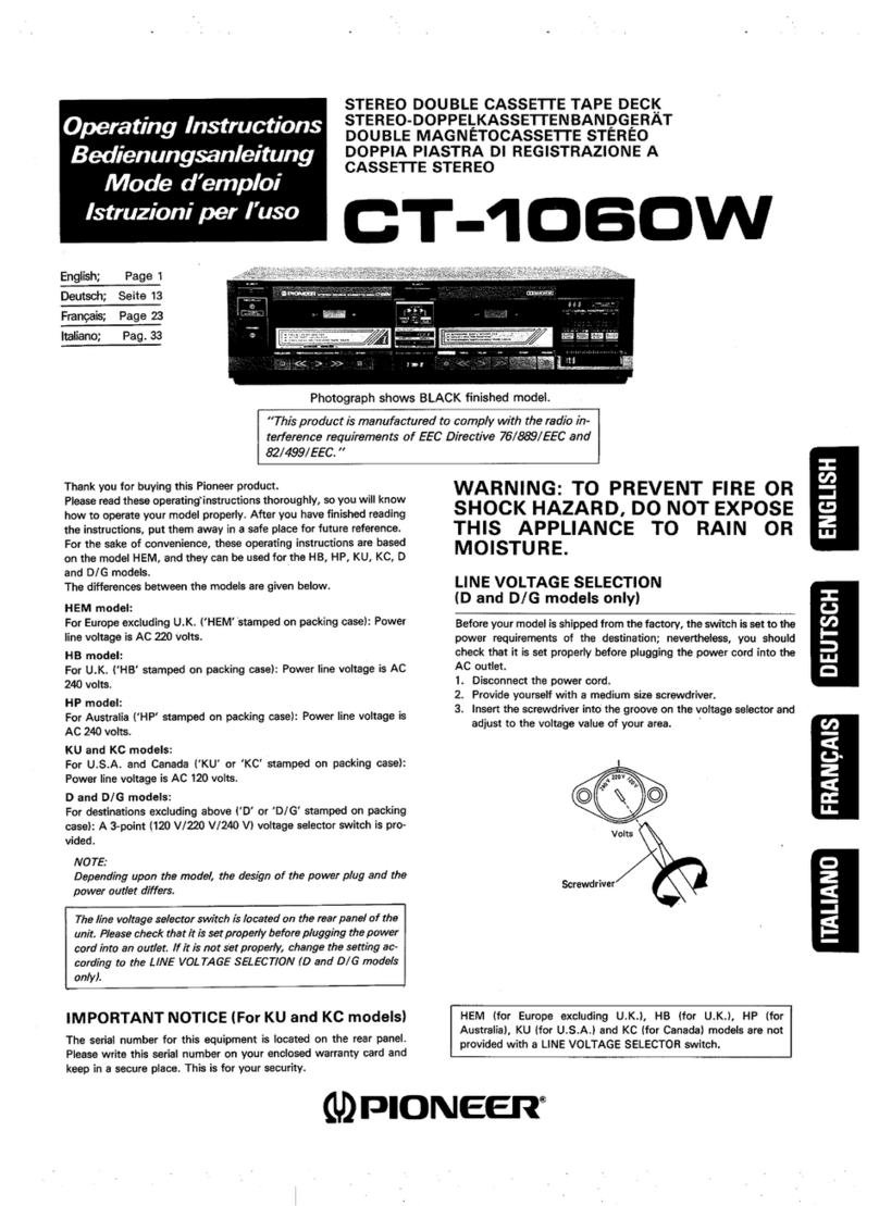Pioneer CT-1060W User manual