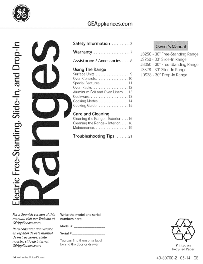 GE JB250 User manual