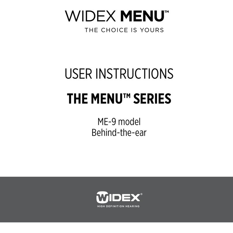 Widex The MENU ME-9 User instructions