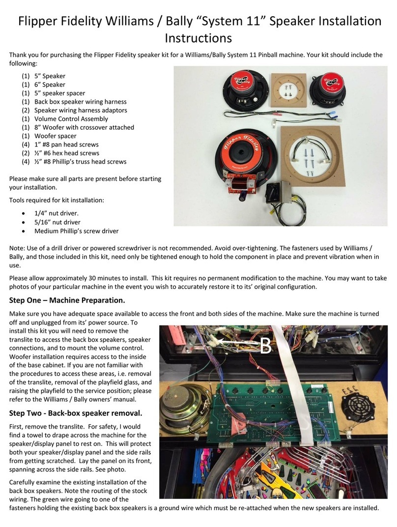 Flipper Bally System 11 installation instructions