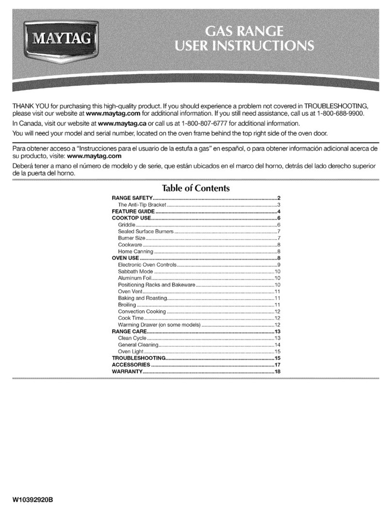 Maytag MGR8850DS0 User manual Maytag MGR8850DS0 User manual