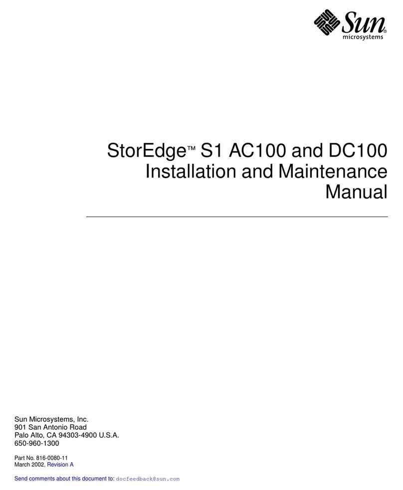 Sun Microsystems StorEdge S1 AC100 Installation and maintenance manual Sun Microsystems StorEdge S1 AC100 Installation and maintenance manual