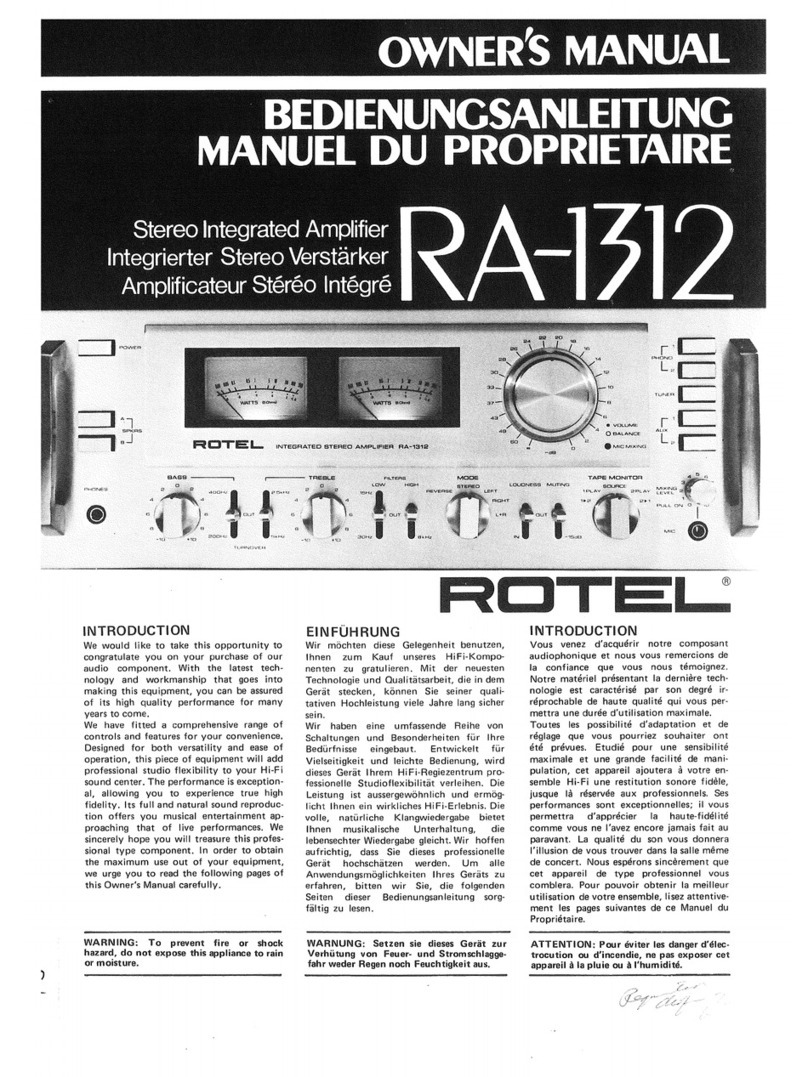 Rotel RA-1312 User manual