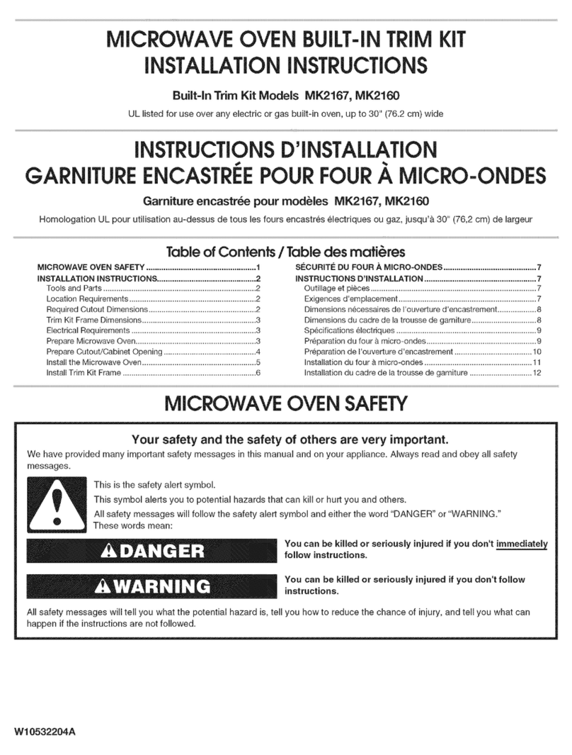 Amana AMC2165AW0 installation instructions