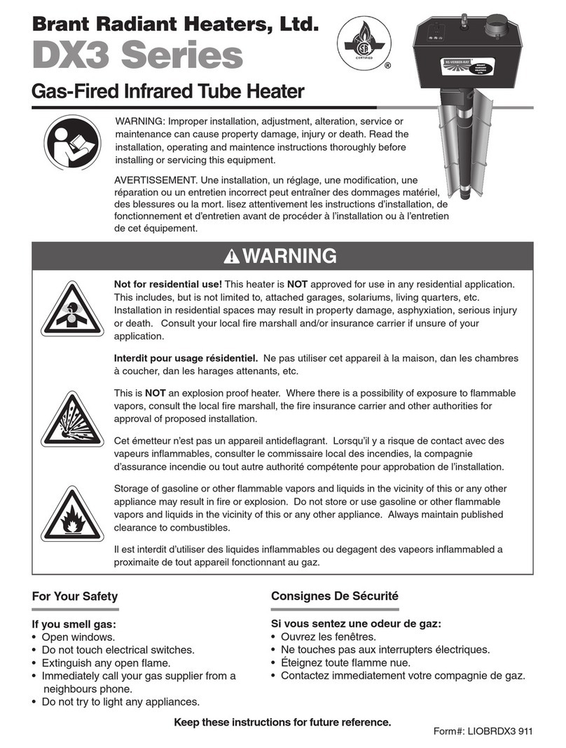 Brant Radiant Heaters DX3 Series user manual Brant Radiant Heaters DX3 Series user manual