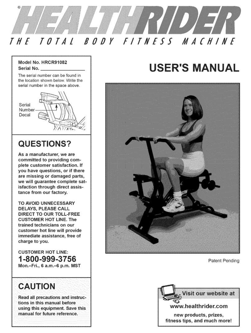 HEALTH RIDER HRCR91082 User manual