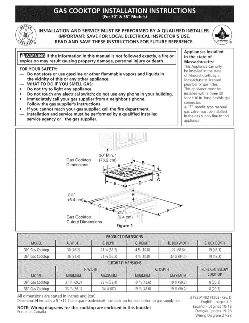 Frigidaire FGGC3665KBC installation instructions