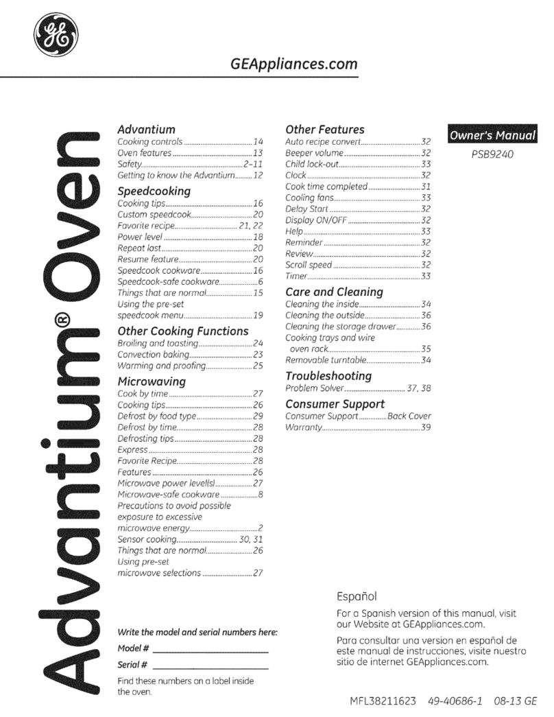 GE PSB9240SF1SS User manual GE PSB9240SF1SS User manual