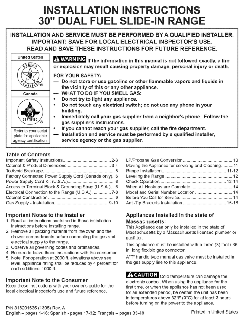Frigidaire CGDS3065PFB User manual