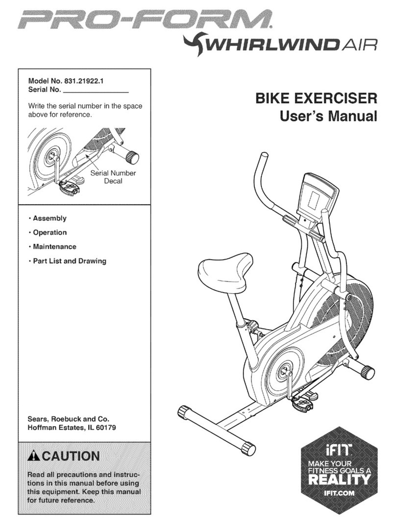 Pro-Form Whirlwind Air 831.21922.1 User manual