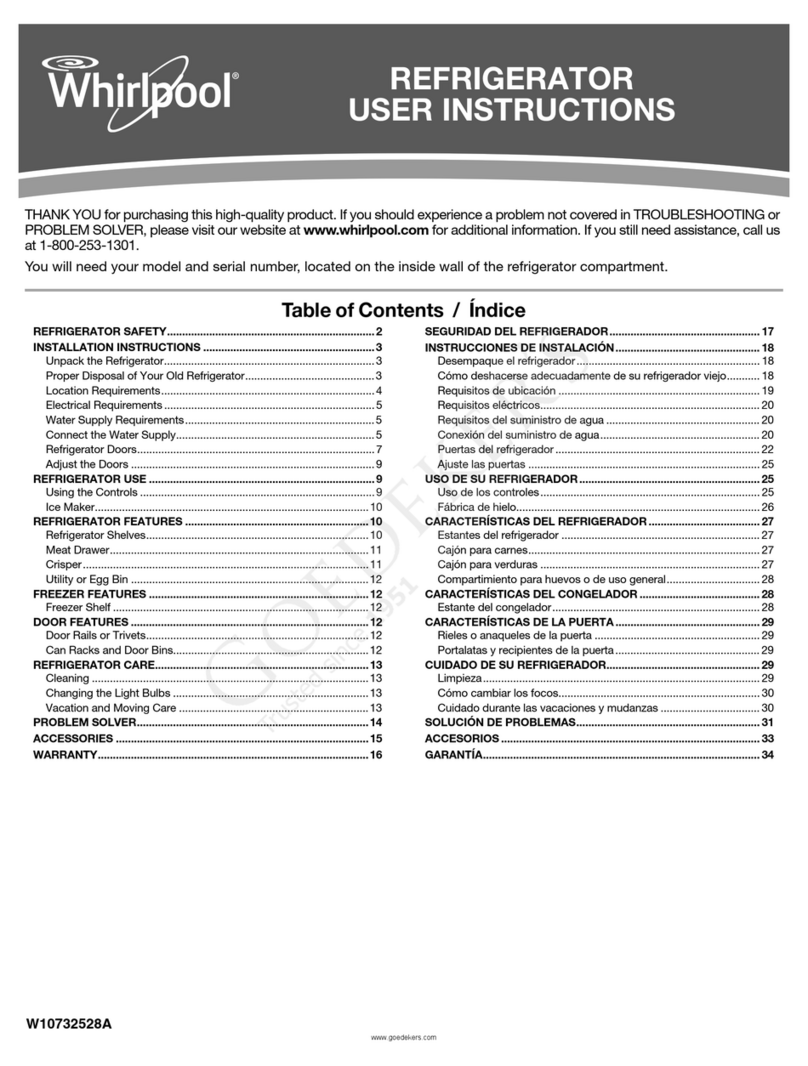 Whirlpool WRT111SFD User instructions