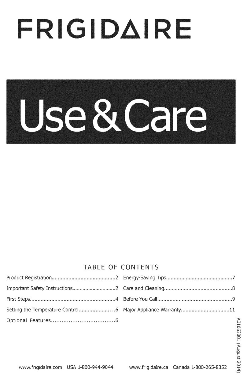 Frigidaire FFRU17B2QWA Owner's manual