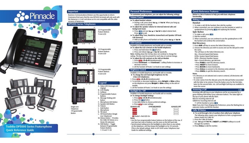 Toshiba Strata CIX DP-5000 series User manual