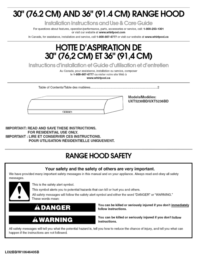 Whirlpool UXT5230BDB0 Installation Instructions and Use & Care Guide Whirlpool UXT5230BDB0 Installation Instructions and Use & Care Guide