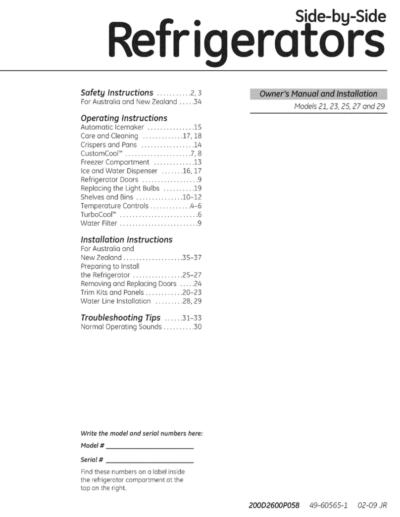 GE GCE21XGYAFWW Safety guide