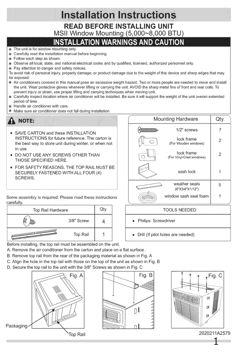 Crosley CAE08EHQ12 User manual