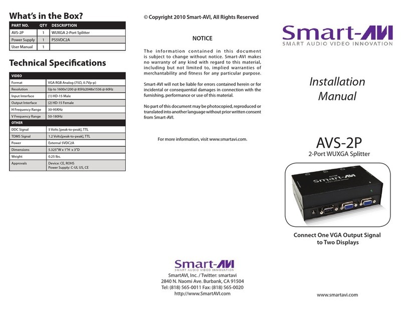 SMART-AVI AVS-2P installation manual
