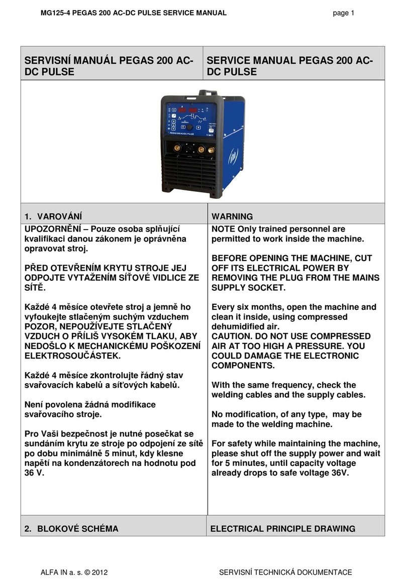 Pegasus 200 ACDC PULSE Service manual