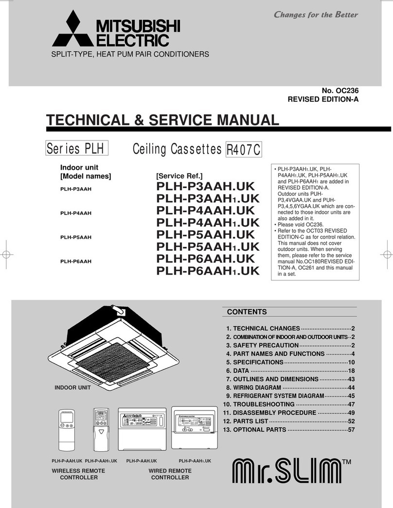 Mitsubishi Electric Mr.Slim PLH-P3AAH Operating manual