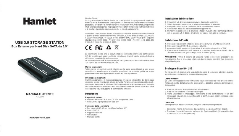 Hamlet USB 3.0 STORAGE STATION user manual