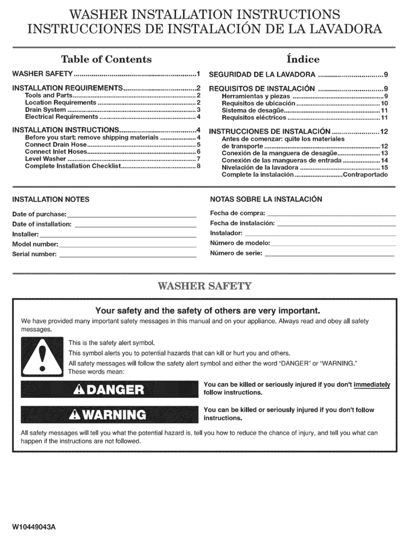 Whirlpool 1CWTW4740YQ1 installation instructions Whirlpool 1CWTW4740YQ1 installation instructions