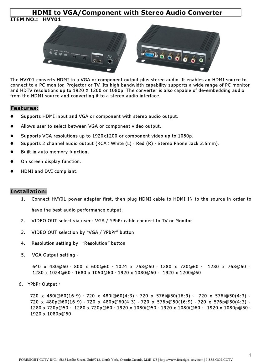 FORESIGHT HVY01 quick guide
