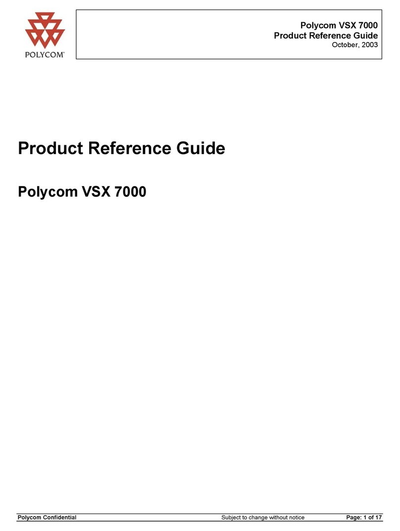 Polycom VSX 7000 Product reference guide