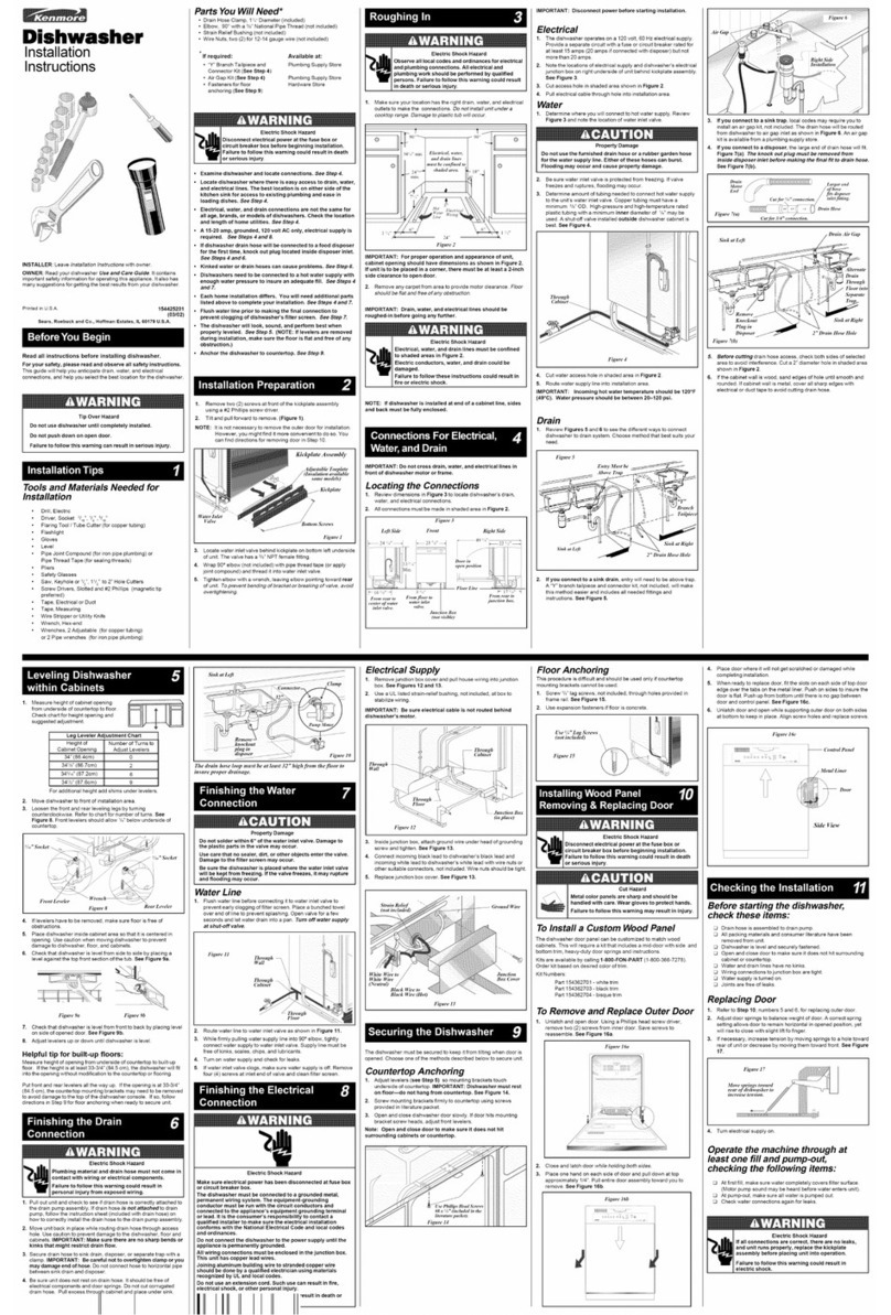 Kenmore 58716162400 installation instructions