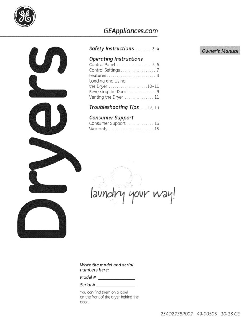 GE GTDP180ED4WW owner's manual