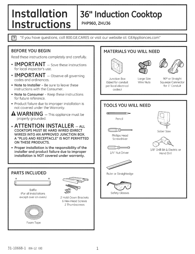 GE Profile PHP960 installation instructions