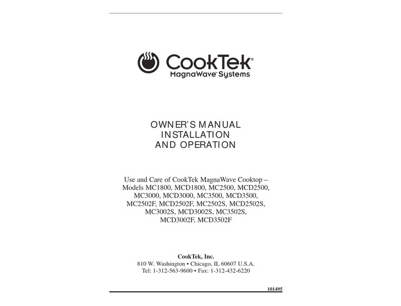 CookTek MagnaWave MC1800 Owner's manual and installation instructions