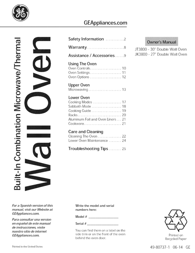 GE JK3800SH2SS owner's manual