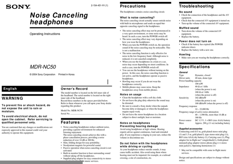 Sony MDR NC50 User manual
