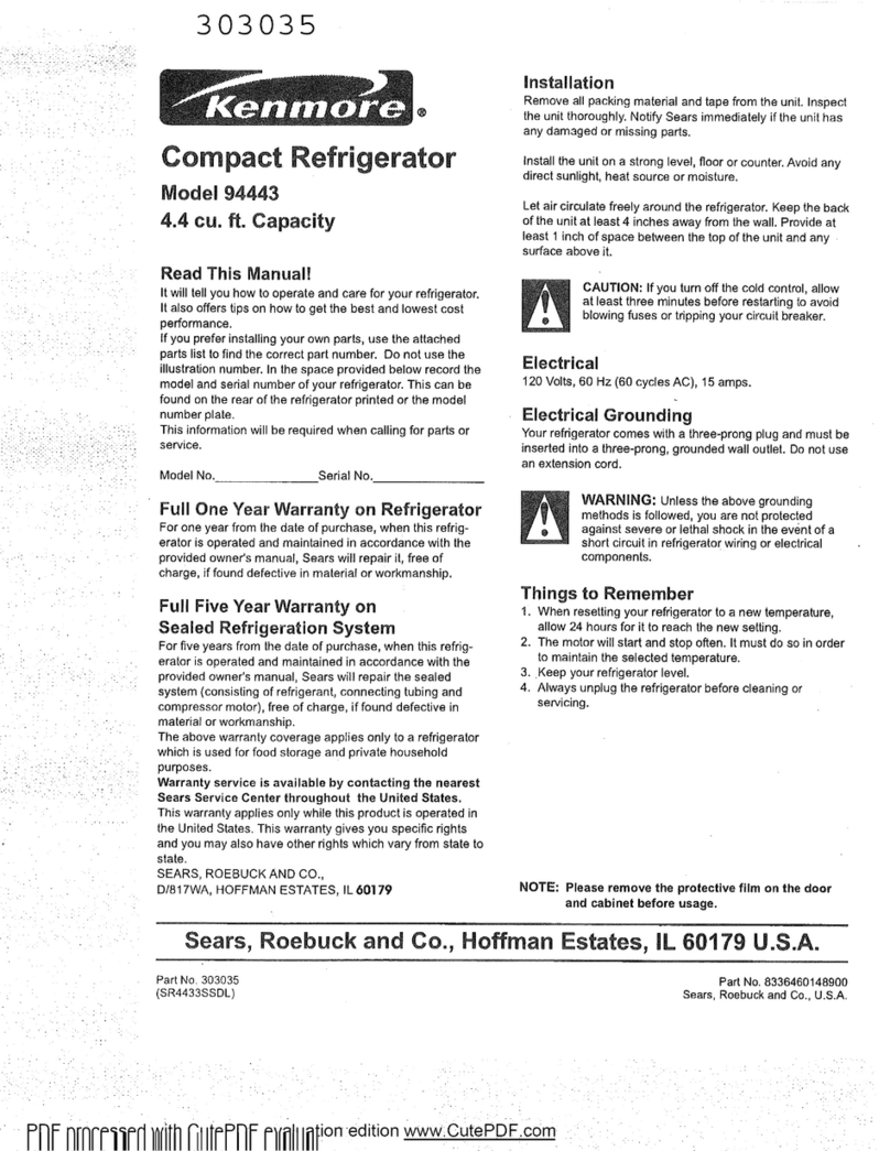 Kenmore 94443 manual