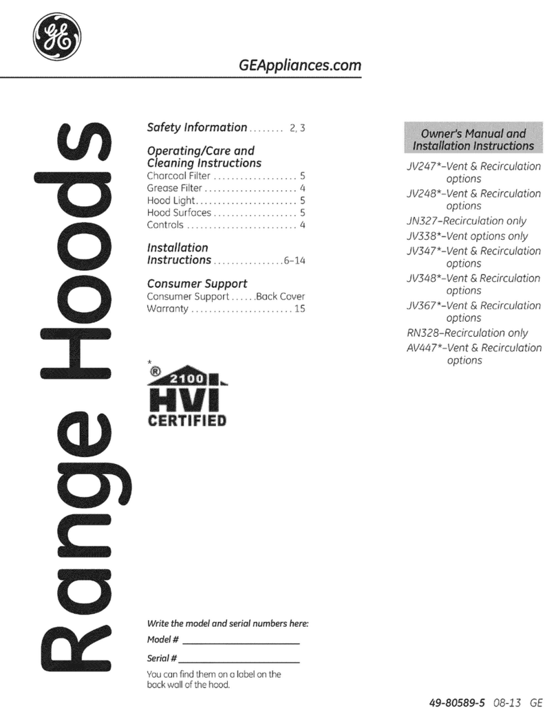 GE JV247 Operating instructions