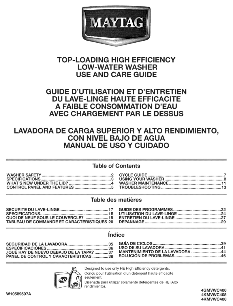 Maytag 4GMVWC400 User manual