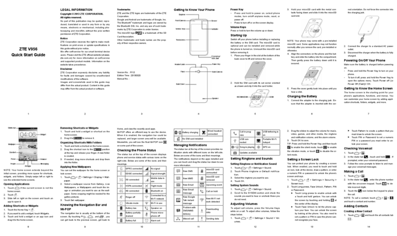 Zte V956 quick start guide